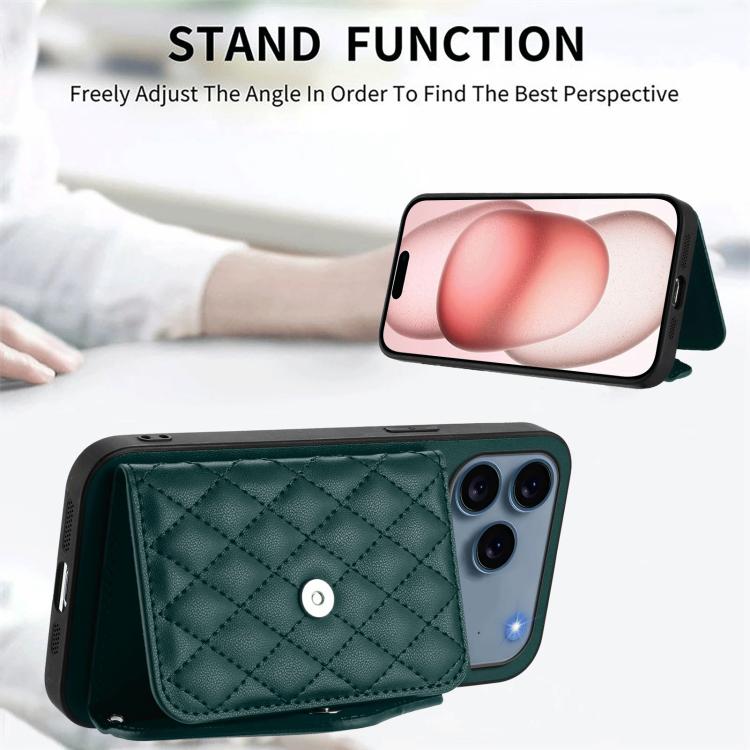 Custodia per telefono RFID con struttura rombica e cordino lungo, For iPhone 17 Pro Max, For iPhone 17 Pro, For iPhone 17, For iPhone Air