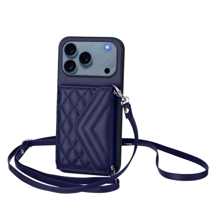 Custodia per telefono RFID con struttura rombica e cordino lungo, For iPhone 17 Pro Max, For iPhone 17 Pro, For iPhone 17, For iPhone Air