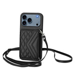 Custodia per telefono RFID con struttura rombica e cordino lungo, For iPhone 17 Pro Max, For iPhone 17 Pro, For iPhone 17, For iPhone Air
