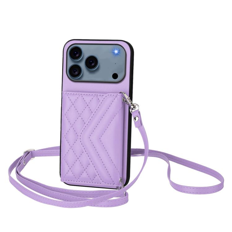 Custodia per telefono RFID con struttura rombica e cordino lungo, For iPhone 17 Pro Max, For iPhone 17 Pro, For iPhone 17, For iPhone Air