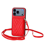 Custodia per telefono RFID con struttura rombica e cordino lungo, For iPhone 17 Pro Max, For iPhone 17 Pro, For iPhone 17, For iPhone Air