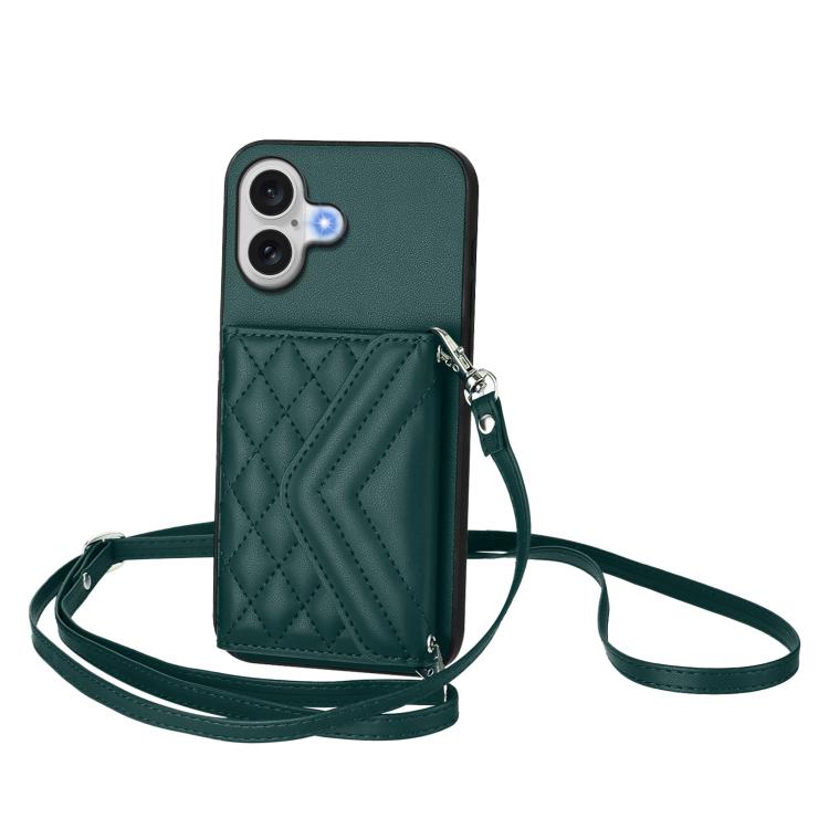 Custodia per telefono RFID con struttura rombica e cordino lungo, For iPhone 17 Pro Max, For iPhone 17 Pro, For iPhone 17, For iPhone Air