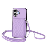 Custodia per telefono RFID con struttura rombica e cordino lungo, For iPhone 17 Pro Max, For iPhone 17 Pro, For iPhone 17, For iPhone Air