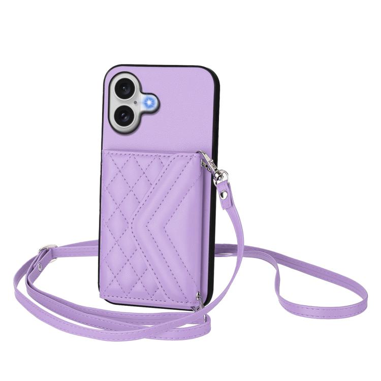 Custodia per telefono RFID con struttura rombica e cordino lungo, For iPhone 17 Pro Max, For iPhone 17 Pro, For iPhone 17, For iPhone Air