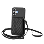 Custodia per telefono RFID con struttura rombica e cordino lungo, For iPhone 17 Pro Max, For iPhone 17 Pro, For iPhone 17, For iPhone Air