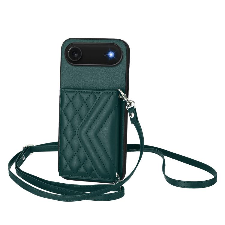 Custodia per telefono RFID con struttura rombica e cordino lungo, For iPhone 17 Pro Max, For iPhone 17 Pro, For iPhone 17, For iPhone Air
