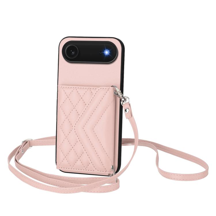 Custodia per telefono RFID con struttura rombica e cordino lungo, For iPhone 17 Pro Max, For iPhone 17 Pro, For iPhone 17, For iPhone Air