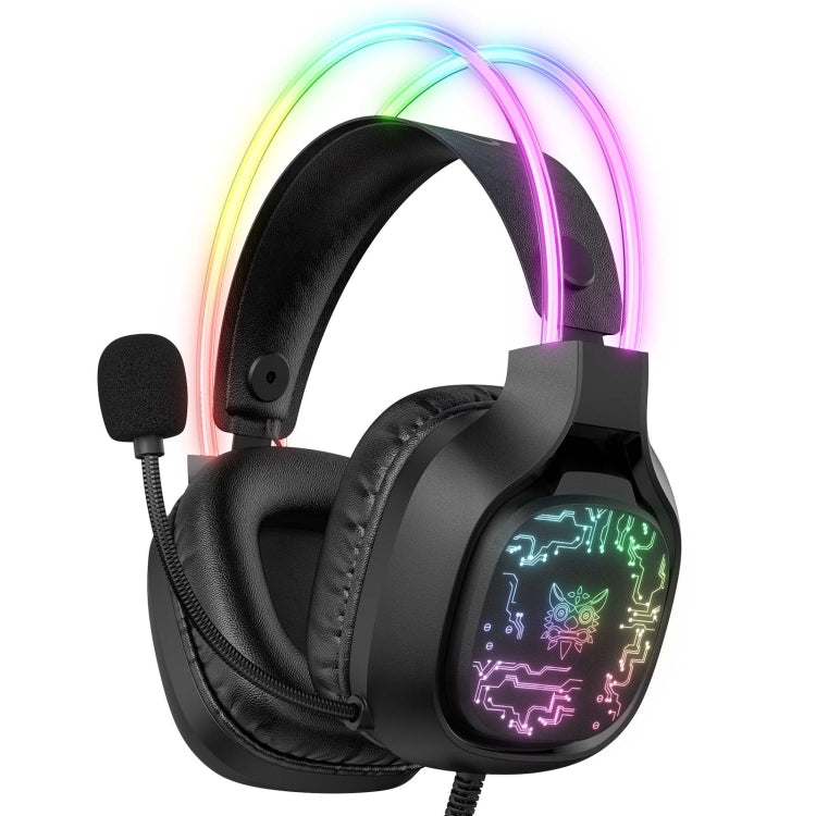 ONIKUMA X22 USB + Cuffie da gioco cablate con luce colorata da 3,5 mm con microfono, Lunghezza cavo: 1,8 m, X22