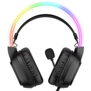 ONIKUMA X22 USB + Cuffie da gioco cablate con luce colorata da 3,5 mm con microfono, Lunghezza cavo: 1,8 m, X22