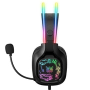 ONIKUMA X22 USB + Cuffie da gioco cablate con luce colorata da 3,5 mm con microfono, Lunghezza cavo: 1,8 m, X22