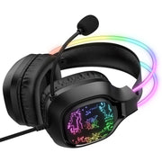 ONIKUMA X22 USB + Cuffie da gioco cablate con luce colorata da 3,5 mm con microfono, Lunghezza cavo: 1,8 m, X22