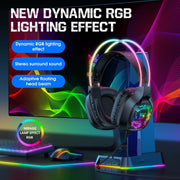ONIKUMA X22 USB + Cuffie da gioco cablate con luce colorata da 3,5 mm con microfono, Lunghezza cavo: 1,8 m, X22