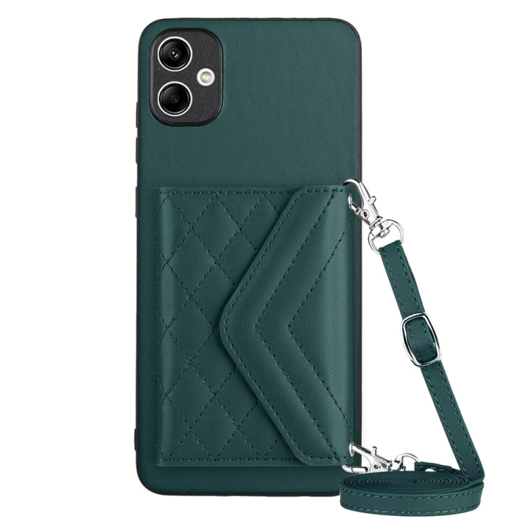 Custodia per telefono RFID con struttura rombica e cordino lungo, For Samsung Galaxy S24 5G, For Samsung Galaxy A15, For Samsung Galaxy A05 4G, For Samsung Galaxy A05s 4G