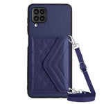 Custodia per telefono RFID con struttura rombica e cordino lungo, For Samsung Galaxy S21 FE, For Samsung Galaxy A52, For Samsung Galaxy A12