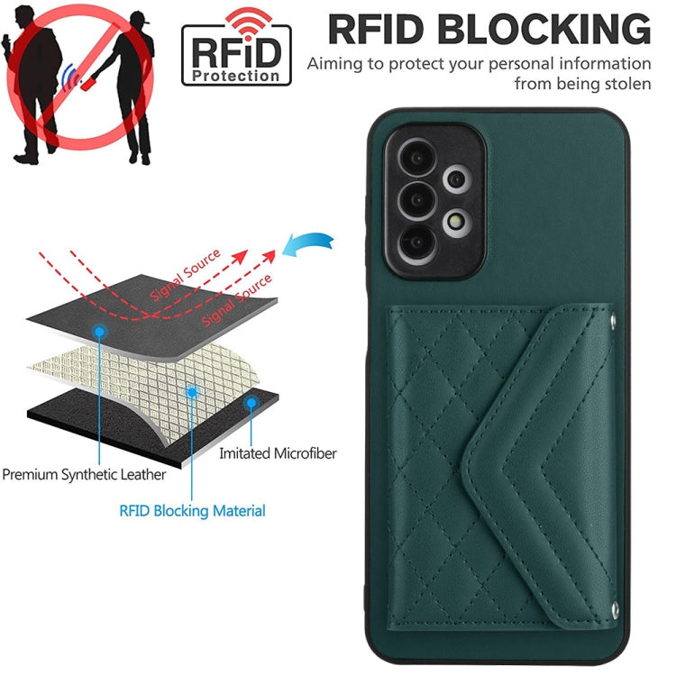 Custodia per telefono RFID con struttura rombica e cordino lungo, For Samsung Galaxy A13 4G, For Samsung Galaxy S22 Ultra 5G, For Samsung Galaxy S22+ 5G, For Samsung Galaxy S22 5G