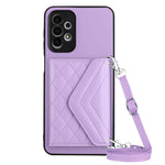 Custodia per telefono RFID con struttura rombica e cordino lungo, For Samsung Galaxy A13 4G, For Samsung Galaxy S22 Ultra 5G, For Samsung Galaxy S22+ 5G, For Samsung Galaxy S22 5G