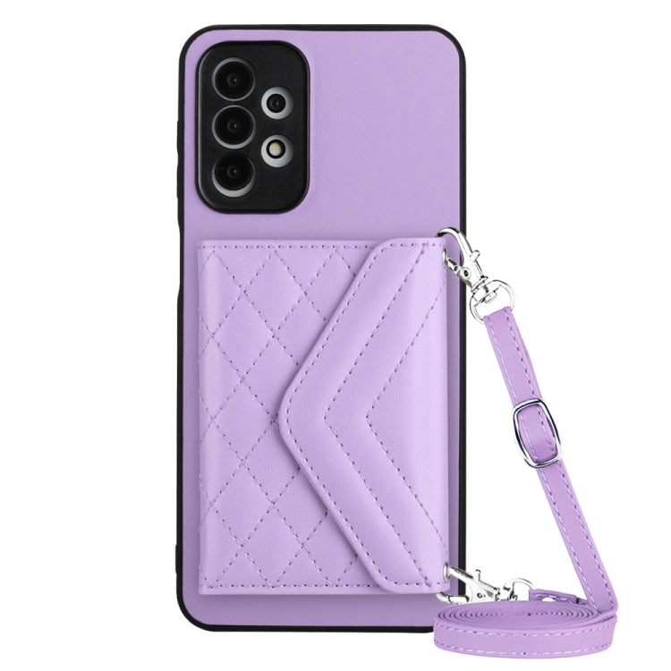 Custodia per telefono RFID con struttura rombica e cordino lungo, For Samsung Galaxy A13 4G, For Samsung Galaxy S22 Ultra 5G, For Samsung Galaxy S22+ 5G, For Samsung Galaxy S22 5G