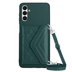 Custodia per telefono RFID con struttura rombica e cordino lungo, For Samsung Galaxy S23 5G, For Samsung Galaxy A14 5G, For Samsung Galaxy A04 4G, For Samsung Galaxy A13 5G / A04s