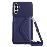 Custodia per telefono RFID con struttura rombica e cordino lungo, For Samsung Galaxy S23 5G, For Samsung Galaxy A14 5G, For Samsung Galaxy A04 4G, For Samsung Galaxy A13 5G / A04s