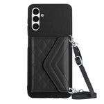 Custodia per telefono RFID con struttura rombica e cordino lungo, For Samsung Galaxy S23 5G, For Samsung Galaxy A14 5G, For Samsung Galaxy A04 4G, For Samsung Galaxy A13 5G / A04s