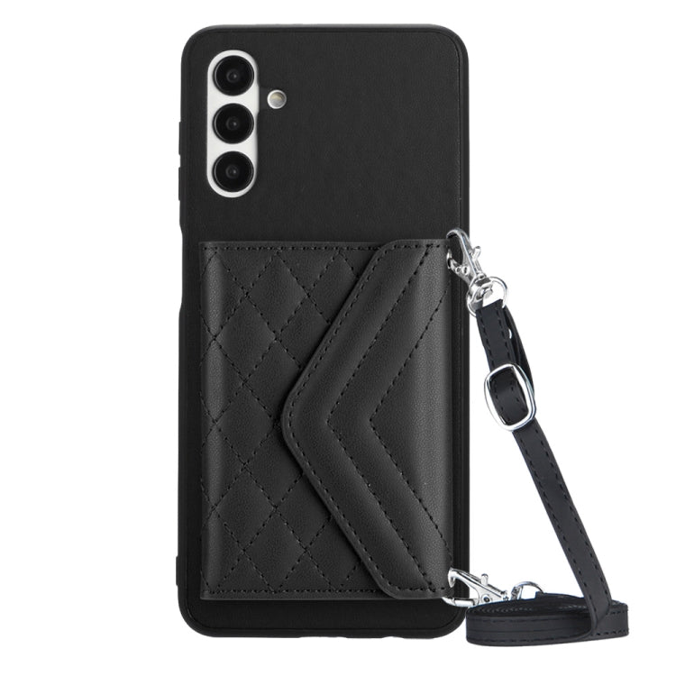 Custodia per telefono RFID con struttura rombica e cordino lungo, For Samsung Galaxy S23 5G, For Samsung Galaxy A14 5G, For Samsung Galaxy A04 4G, For Samsung Galaxy A13 5G / A04s