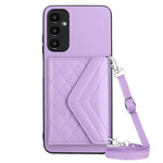 Custodia per telefono RFID con struttura rombica e cordino lungo, For Samsung Galaxy S24 5G, For Samsung Galaxy A15, For Samsung Galaxy A05 4G, For Samsung Galaxy A05s 4G