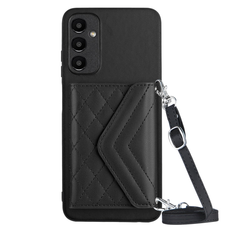 Custodia per telefono RFID con struttura rombica e cordino lungo, For Samsung Galaxy S24 5G, For Samsung Galaxy A15, For Samsung Galaxy A05 4G, For Samsung Galaxy A05s 4G