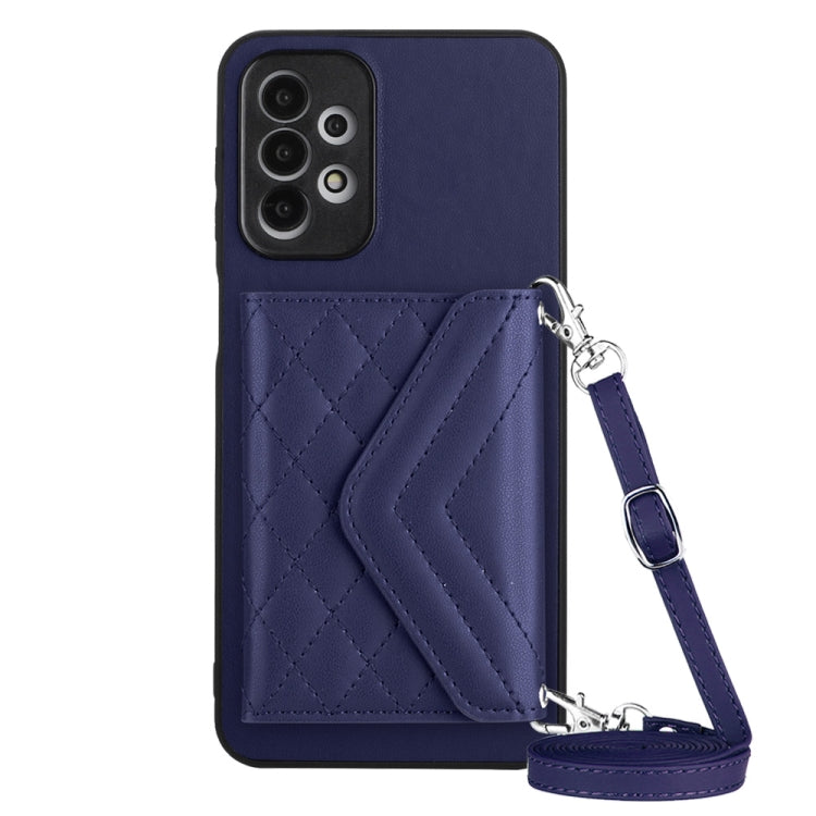 Custodia per telefono RFID con struttura rombica e cordino lungo, For Samsung Galaxy S20 FE, For Samsung Galaxy A23, For Samsung Galaxy A53 5G, For Samsung Galaxy A33 5G
