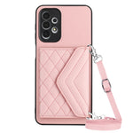 Custodia per telefono RFID con struttura rombica e cordino lungo, For Samsung Galaxy S20 FE, For Samsung Galaxy A23, For Samsung Galaxy A53 5G, For Samsung Galaxy A33 5G
