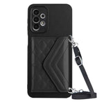 Custodia per telefono RFID con struttura rombica e cordino lungo, For Samsung Galaxy S20 FE, For Samsung Galaxy A23, For Samsung Galaxy A53 5G, For Samsung Galaxy A33 5G