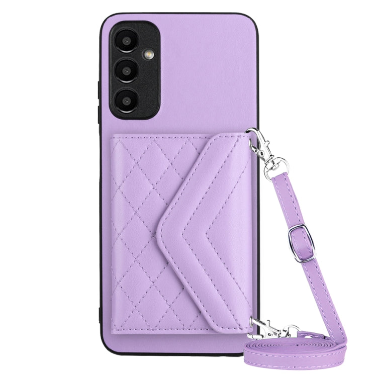 Custodia per telefono RFID con struttura rombica e cordino lungo, For Samsung Galaxy A25 5G, For Samsung Galaxy S23 FE 5G, For Samsung Galaxy A24 4G, For Samsung Galaxy A04e 4G / M04 4G