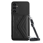Custodia per telefono RFID con struttura rombica e cordino lungo, For Samsung Galaxy A25 5G, For Samsung Galaxy S23 FE 5G, For Samsung Galaxy A24 4G, For Samsung Galaxy A04e 4G / M04 4G