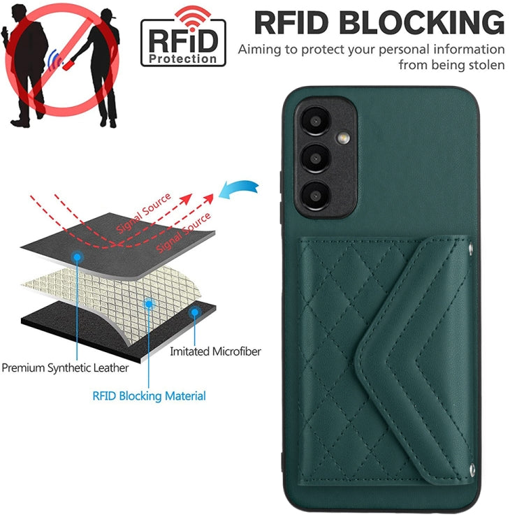 Custodia per telefono RFID con struttura rombica e cordino lungo, For Samsung Galaxy A25 5G, For Samsung Galaxy S23 FE 5G, For Samsung Galaxy A24 4G, For Samsung Galaxy A04e 4G / M04 4G