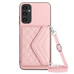 Custodia per telefono RFID con struttura rombica e cordino lungo, For Samsung Galaxy A25 5G, For Samsung Galaxy S23 FE 5G, For Samsung Galaxy A24 4G, For Samsung Galaxy A04e 4G / M04 4G