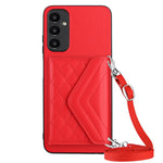 Custodia per telefono RFID con struttura rombica e cordino lungo, For Samsung Galaxy A25 5G, For Samsung Galaxy S23 FE 5G, For Samsung Galaxy A24 4G, For Samsung Galaxy A04e 4G / M04 4G
