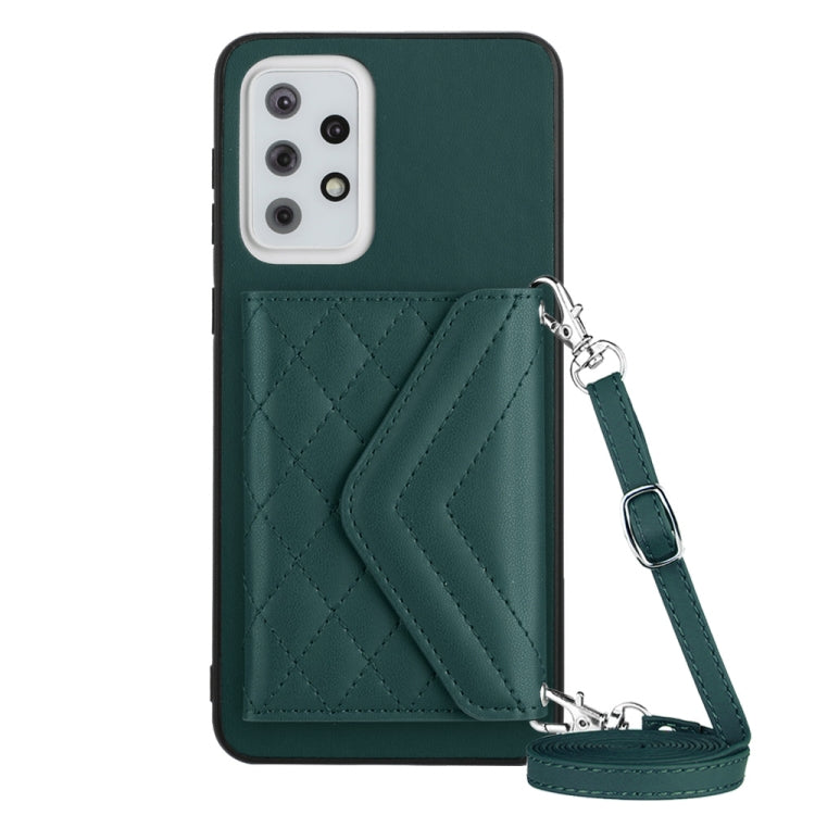 Custodia per telefono RFID con struttura rombica e cordino lungo, For Samsung Galaxy S20 FE, For Samsung Galaxy A23, For Samsung Galaxy A53 5G, For Samsung Galaxy A33 5G