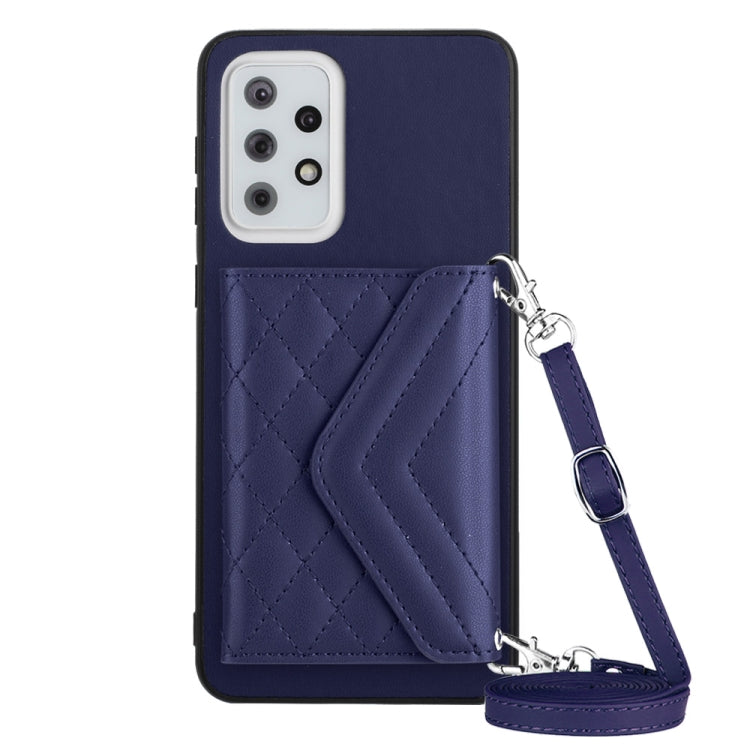 Custodia per telefono RFID con struttura rombica e cordino lungo, For Samsung Galaxy S20 FE, For Samsung Galaxy A23, For Samsung Galaxy A53 5G, For Samsung Galaxy A33 5G