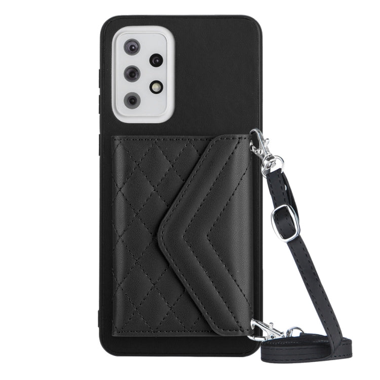 Custodia per telefono RFID con struttura rombica e cordino lungo, For Samsung Galaxy S20 FE, For Samsung Galaxy A23, For Samsung Galaxy A53 5G, For Samsung Galaxy A33 5G