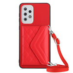 Custodia per telefono RFID con struttura rombica e cordino lungo, For Samsung Galaxy S20 FE, For Samsung Galaxy A23, For Samsung Galaxy A53 5G, For Samsung Galaxy A33 5G