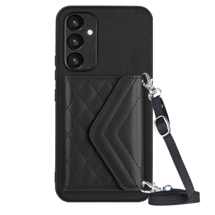 Custodia per telefono RFID con struttura rombica e cordino lungo, For Samsung Galaxy A34 5G, For Samsung Galaxy A54 5G, For Samsung Galaxy S23 Ultra 5G, For Samsung Galaxy S23+ 5G