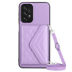 Custodia per telefono RFID con struttura rombica e cordino lungo, For Samsung Galaxy S20 FE, For Samsung Galaxy A23, For Samsung Galaxy A53 5G, For Samsung Galaxy A33 5G