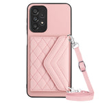 Custodia per telefono RFID con struttura rombica e cordino lungo, For Samsung Galaxy S20 FE, For Samsung Galaxy A23, For Samsung Galaxy A53 5G, For Samsung Galaxy A33 5G