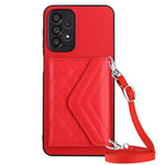 Custodia per telefono RFID con struttura rombica e cordino lungo, For Samsung Galaxy S20 FE, For Samsung Galaxy A23, For Samsung Galaxy A53 5G, For Samsung Galaxy A33 5G