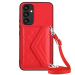 Custodia per telefono RFID con struttura rombica e cordino lungo, For Samsung Galaxy A34 5G, For Samsung Galaxy A54 5G, For Samsung Galaxy S23 Ultra 5G, For Samsung Galaxy S23+ 5G