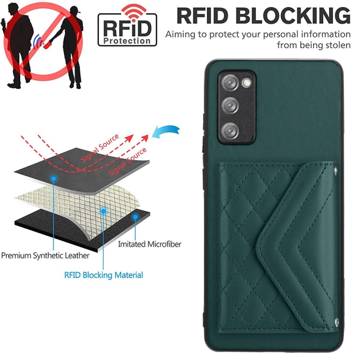 Custodia per telefono RFID con struttura rombica e cordino lungo, For Samsung Galaxy S20 FE, For Samsung Galaxy A23, For Samsung Galaxy A53 5G, For Samsung Galaxy A33 5G