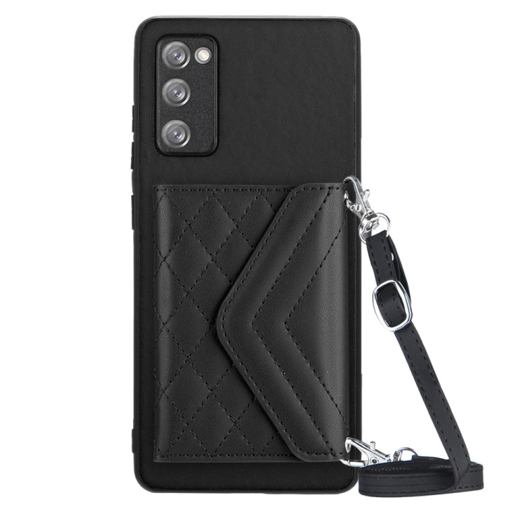 Custodia per telefono RFID con struttura rombica e cordino lungo, For Samsung Galaxy S20 FE, For Samsung Galaxy A23, For Samsung Galaxy A53 5G, For Samsung Galaxy A33 5G