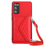 Custodia per telefono RFID con struttura rombica e cordino lungo, For Samsung Galaxy S20 FE, For Samsung Galaxy A23, For Samsung Galaxy A53 5G, For Samsung Galaxy A33 5G