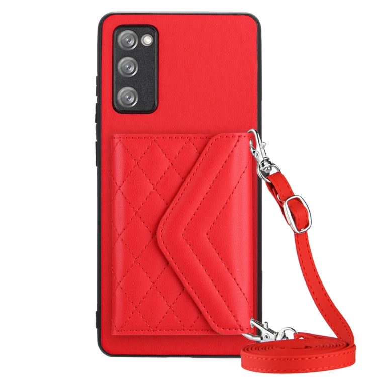 Custodia per telefono RFID con struttura rombica e cordino lungo, For Samsung Galaxy S20 FE, For Samsung Galaxy A23, For Samsung Galaxy A53 5G, For Samsung Galaxy A33 5G