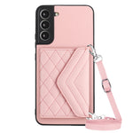 Custodia per telefono RFID con struttura rombica e cordino lungo, For Samsung Galaxy S21 FE, For Samsung Galaxy A52, For Samsung Galaxy A12