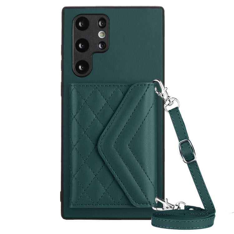 Custodia per telefono RFID con struttura rombica e cordino lungo, For Samsung Galaxy A13 4G, For Samsung Galaxy S22 Ultra 5G, For Samsung Galaxy S22+ 5G, For Samsung Galaxy S22 5G